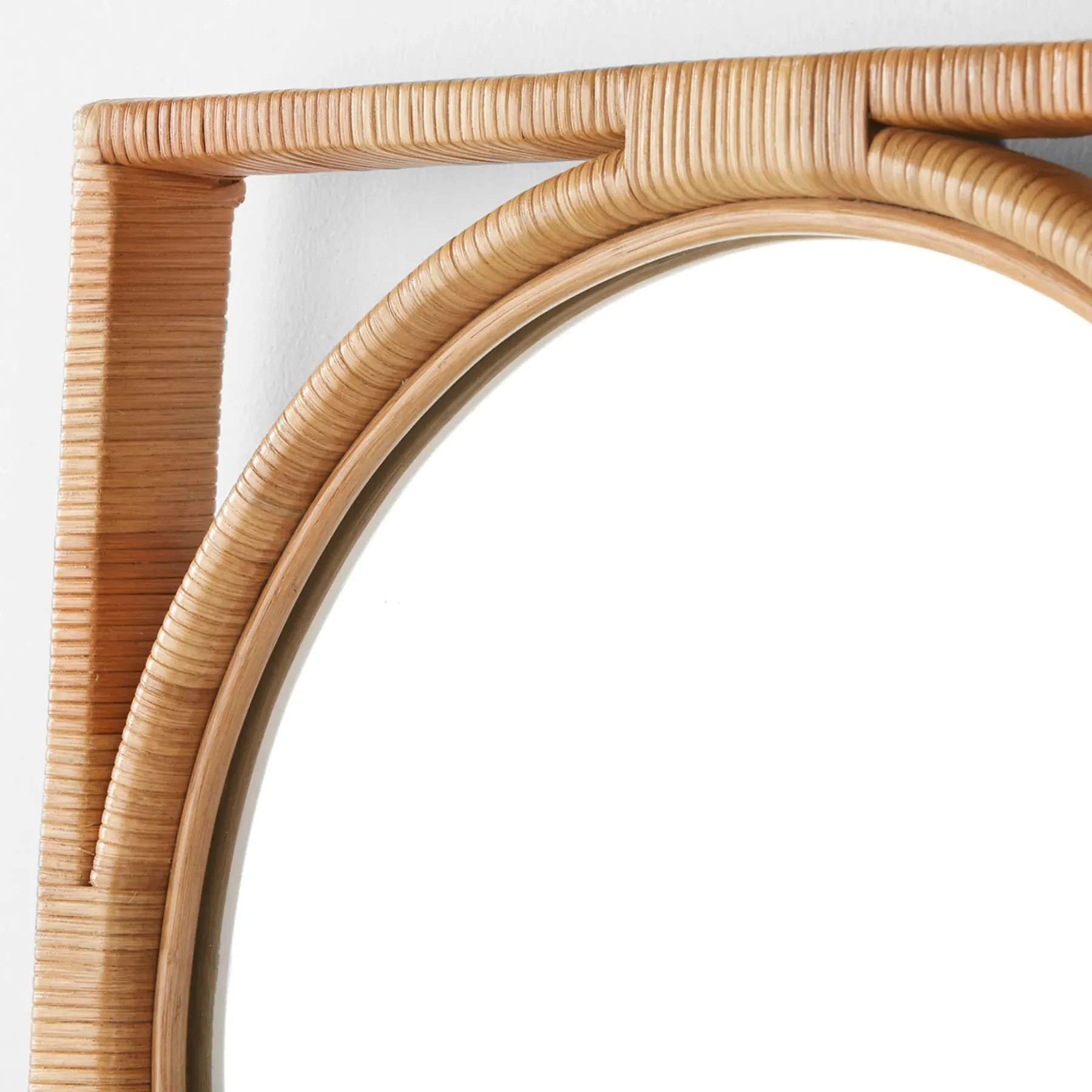 Yara Small Wall Mirror - Brown, Rattan