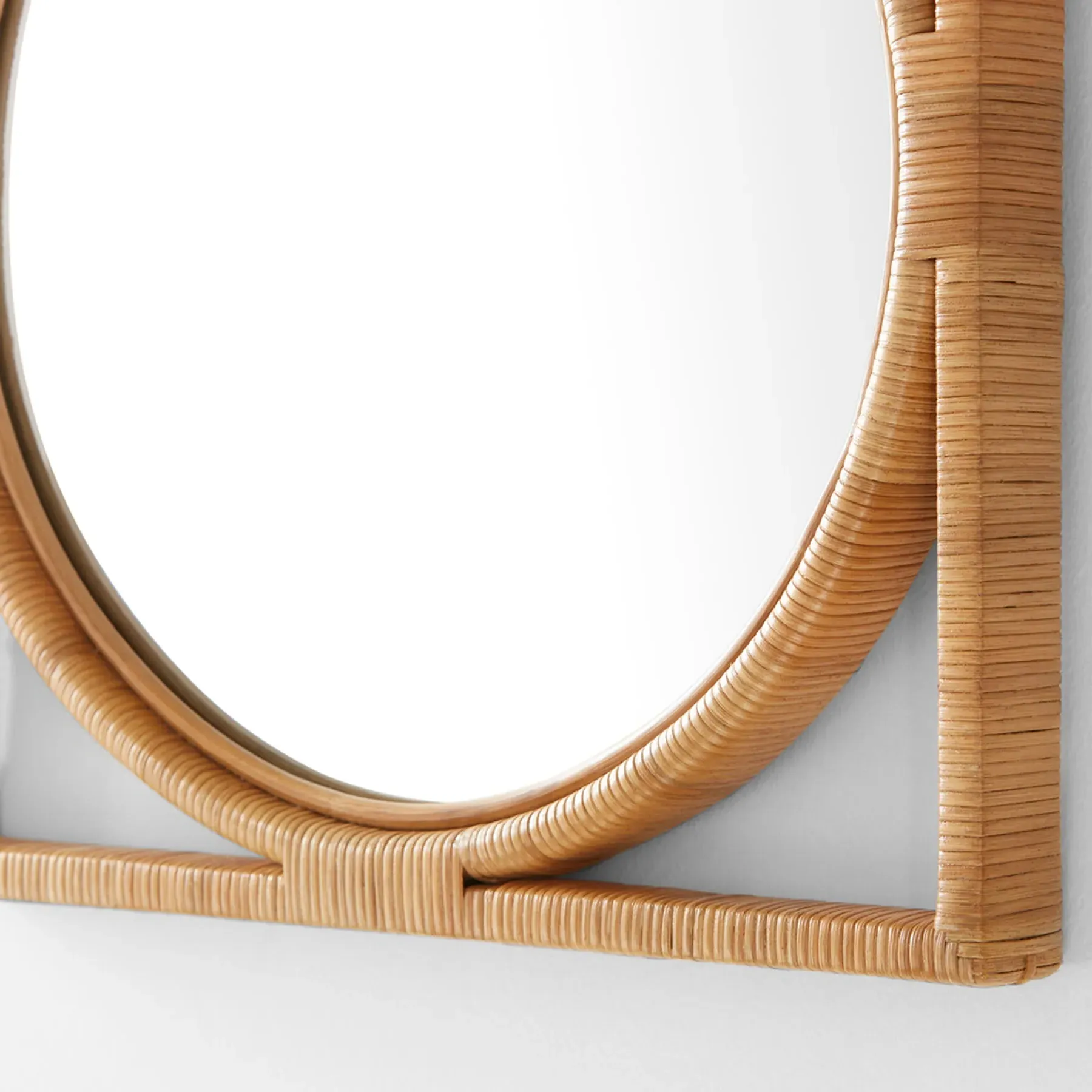Yara Small Wall Mirror - Brown, Rattan