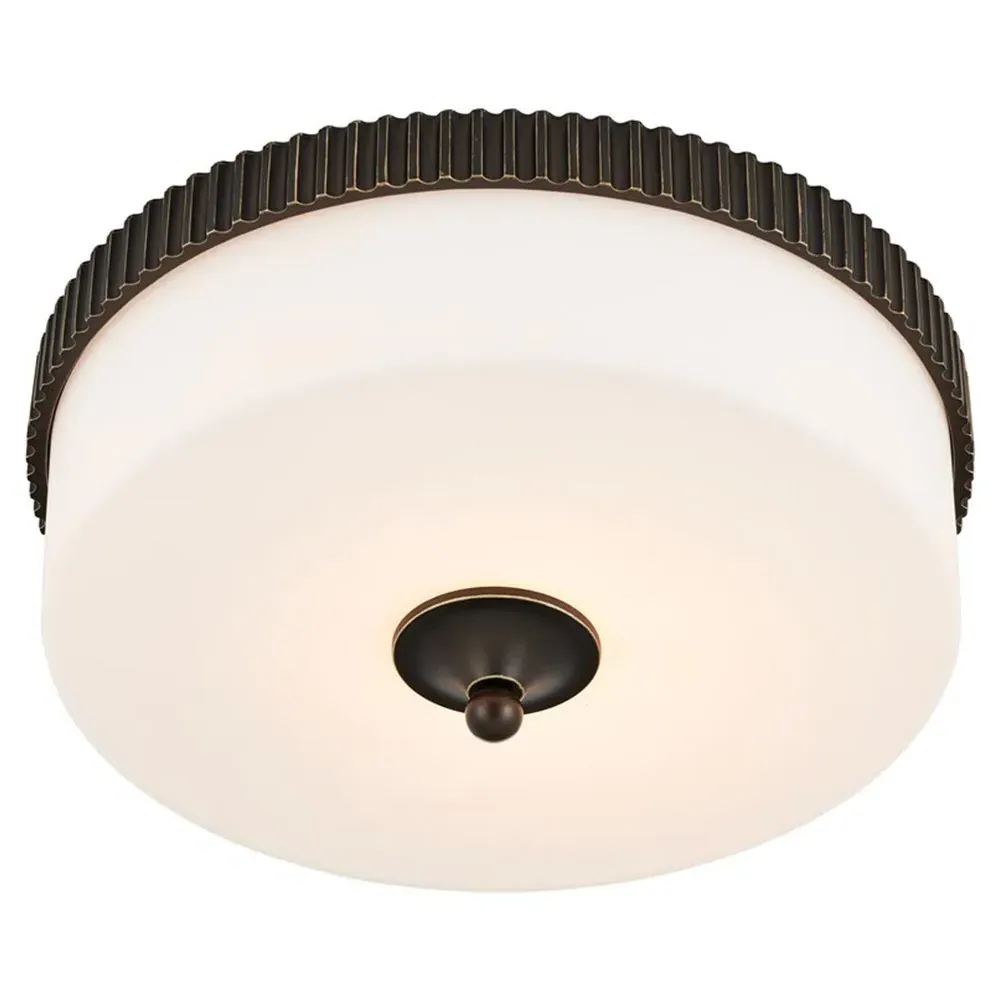 Yarra Ribbed Flush Mount Light - Bronze, Glass