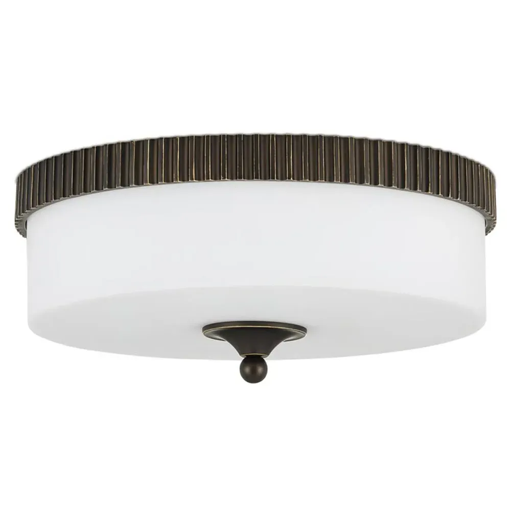 Yarra Ribbed Flush Mount Light - Bronze, Glass image