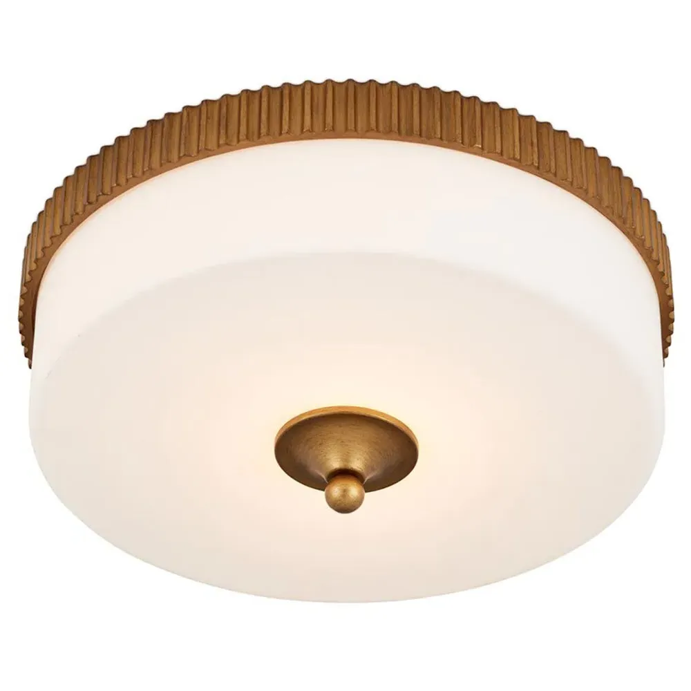 Yarra Ribbed Flush Mount Light - Gold, Glass