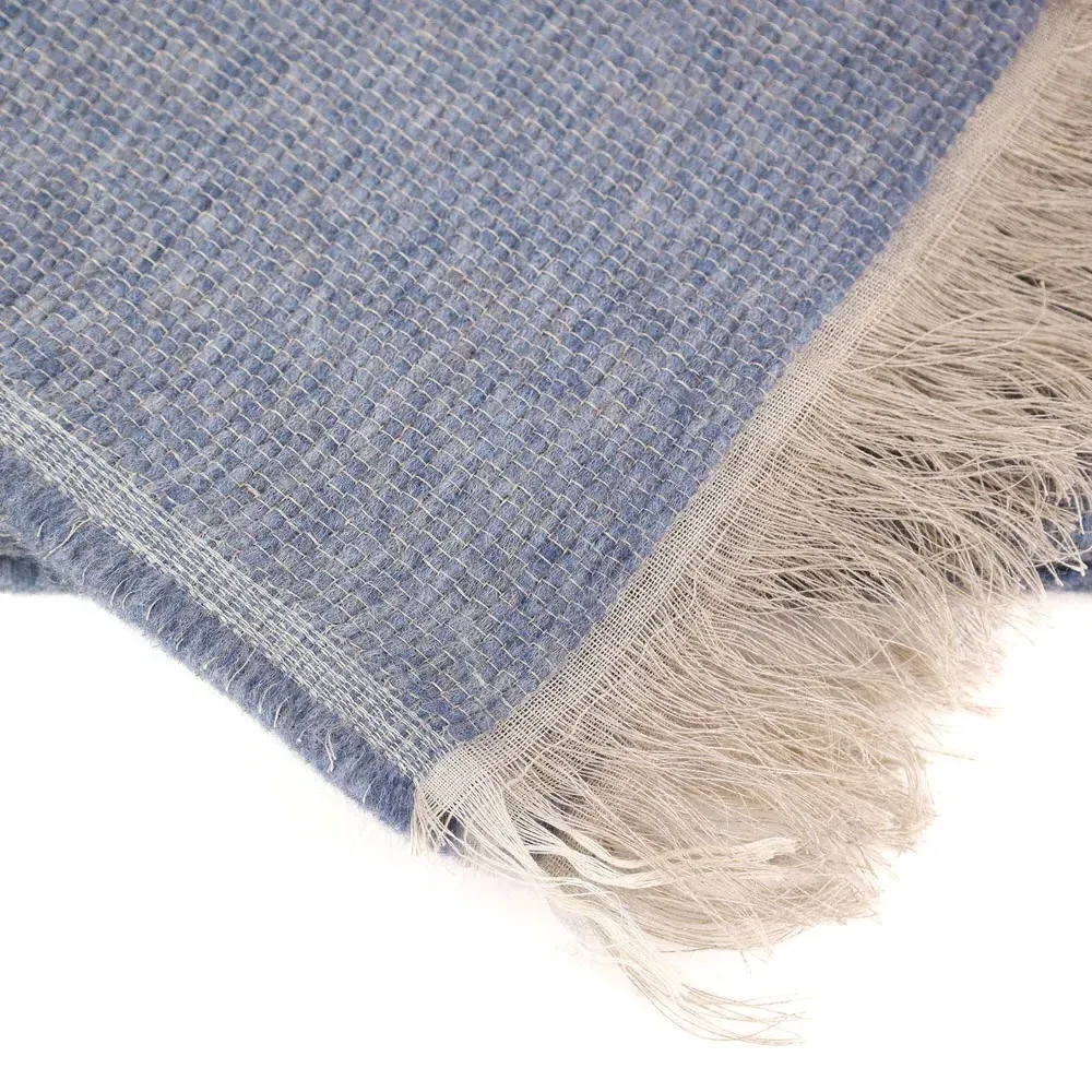 Yasmin Woven Throw Blanket - Blue, Alpaca