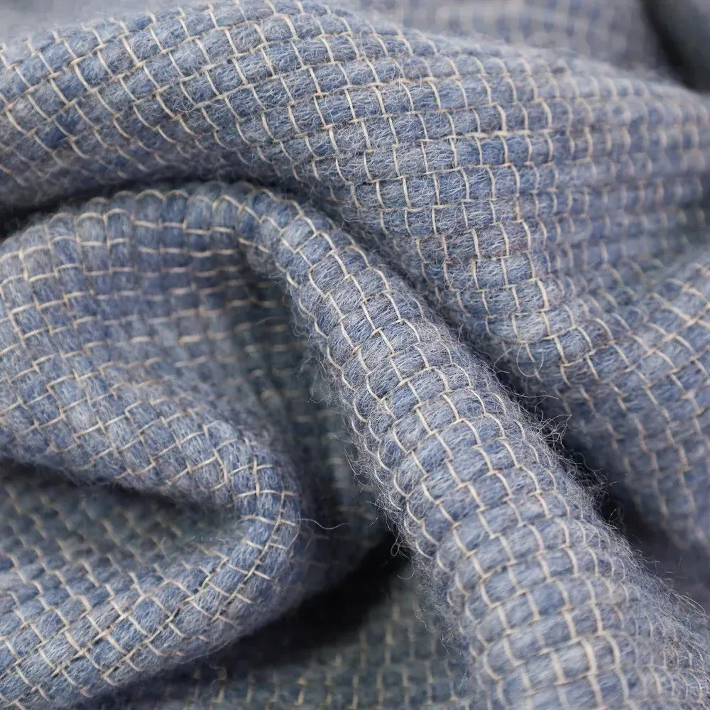 Yasmin Woven Throw Blanket - Blue, Alpaca