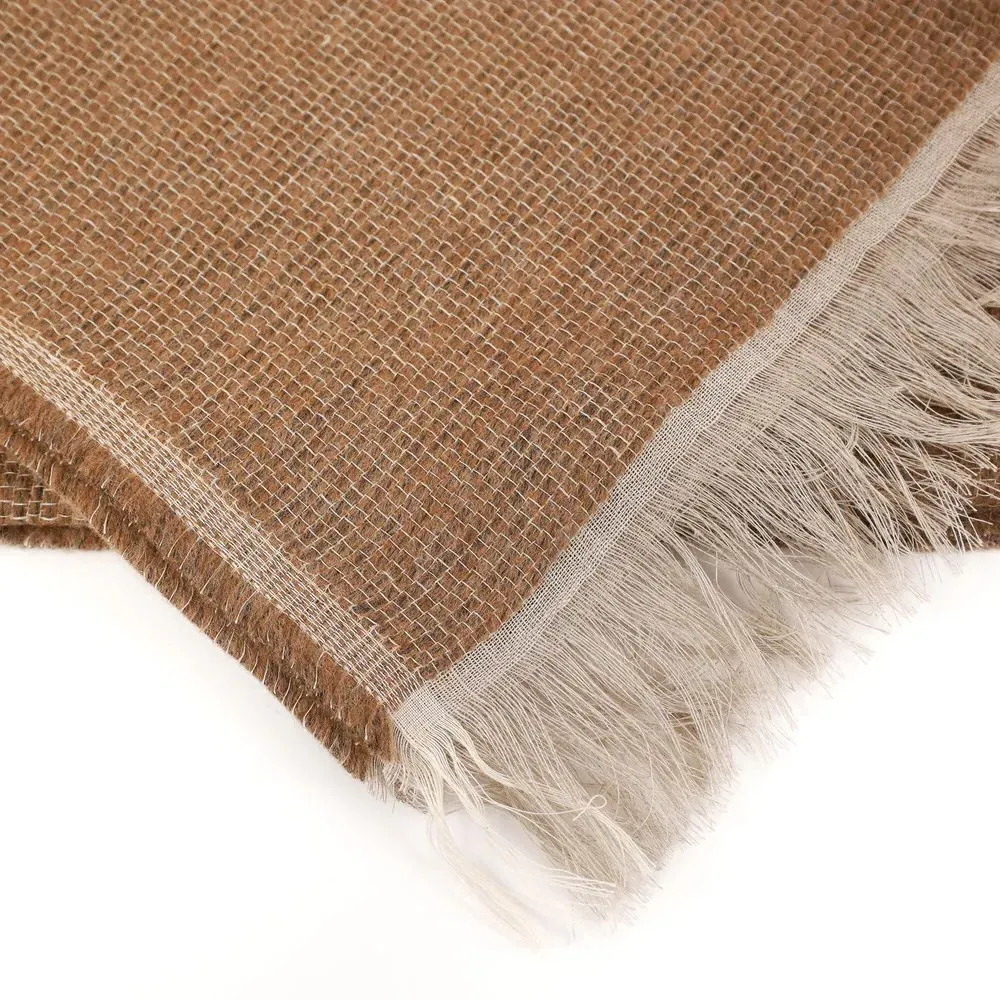 Yasmin Woven Throw Blanket - Light Brown, Alpaca
