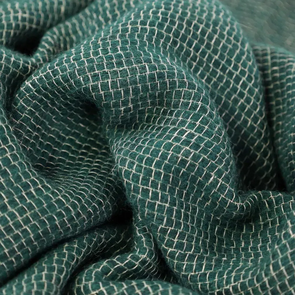 Yasmin Woven Throw Blanket - Teal, Alpaca