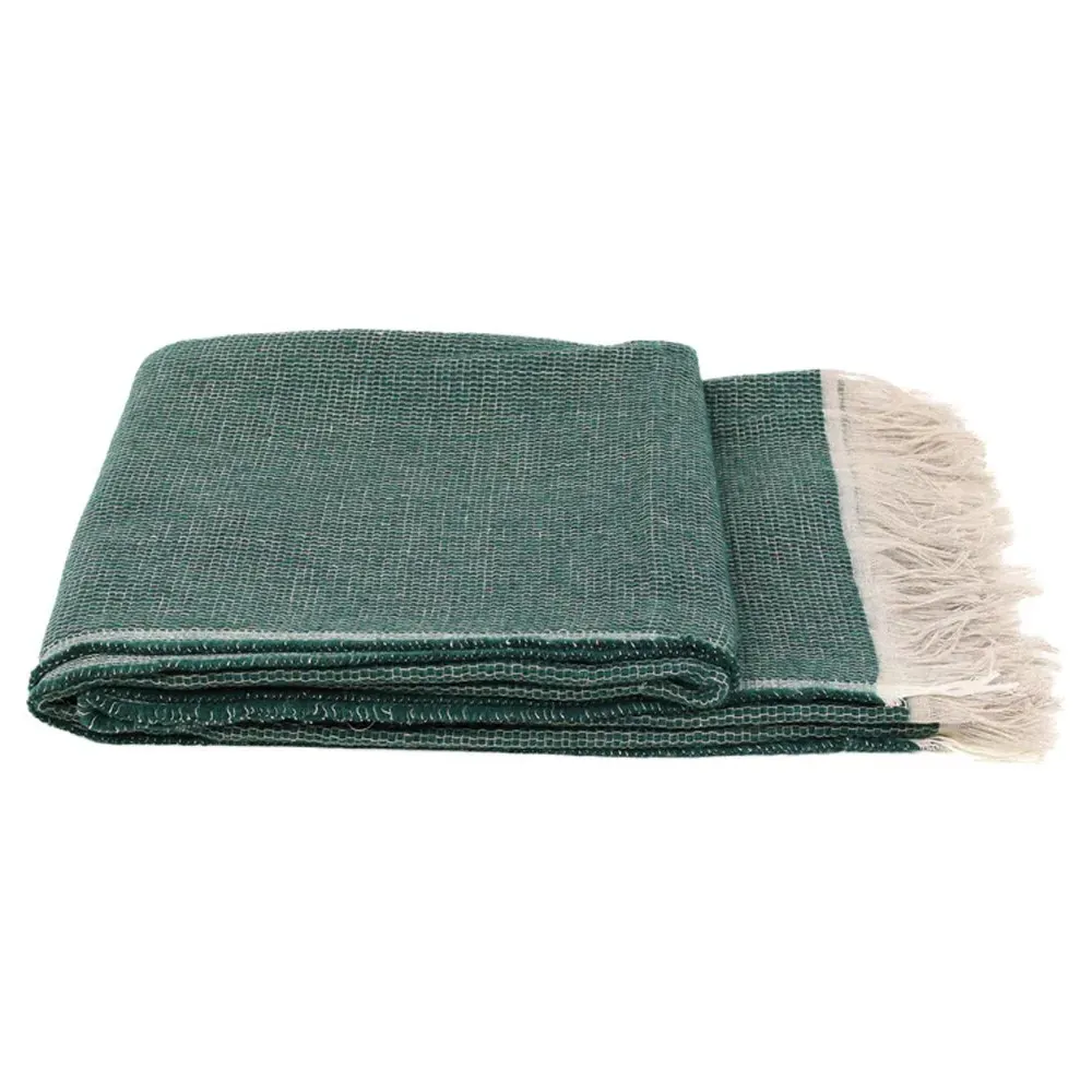 Yasmin Woven Throw Blanket - Teal, Alpaca