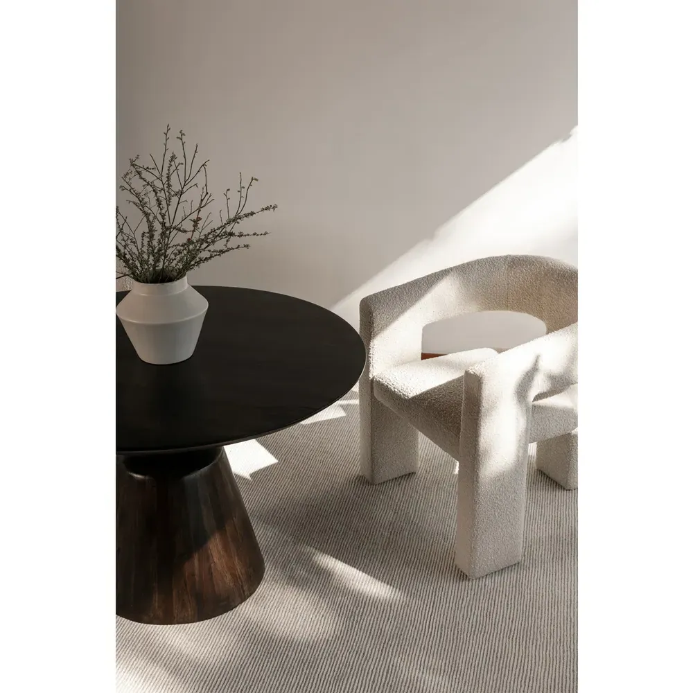 Yelena Upholstered Boucle Barrel Chair - White