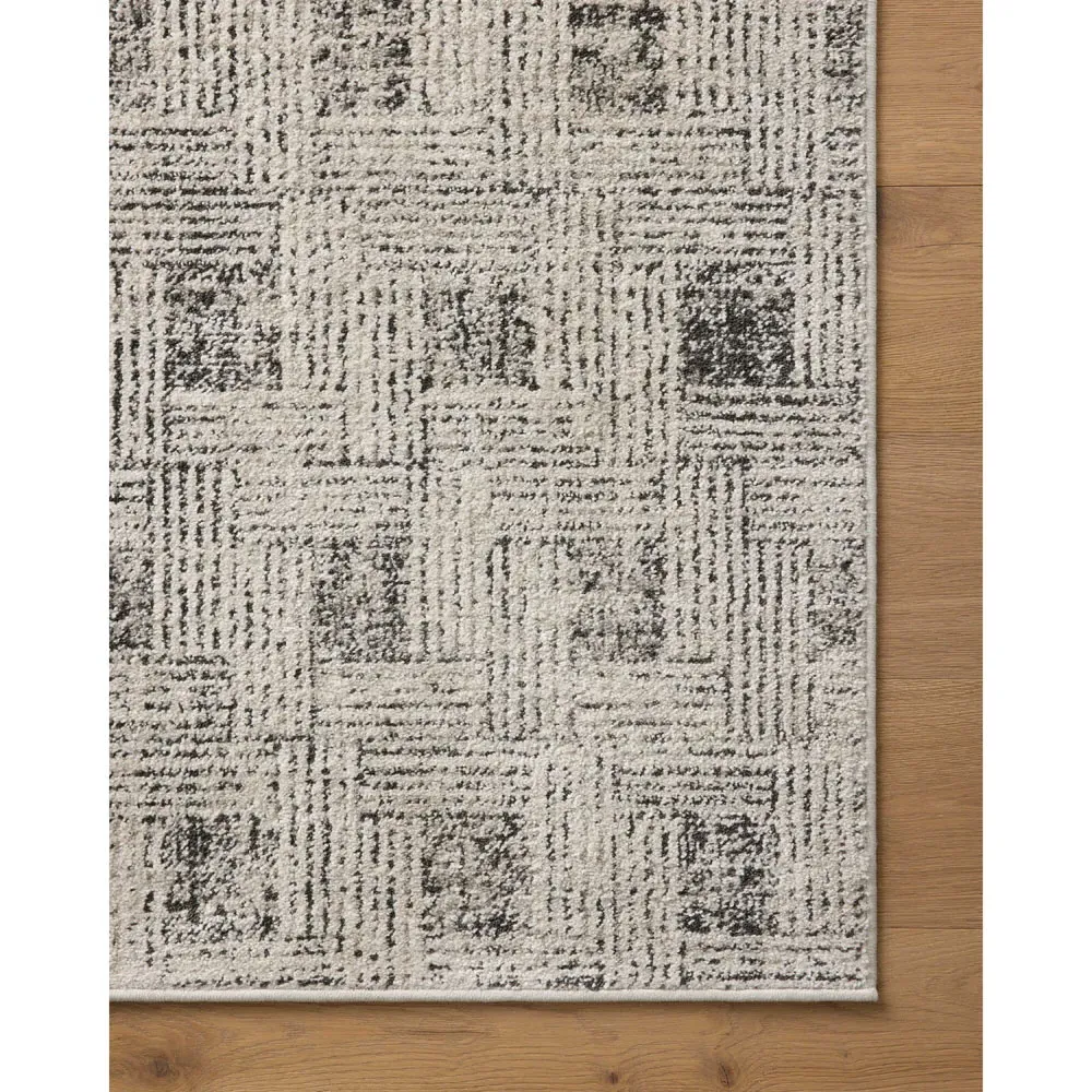 Ysandre Patterned Runner Rug - Grey, Polyester