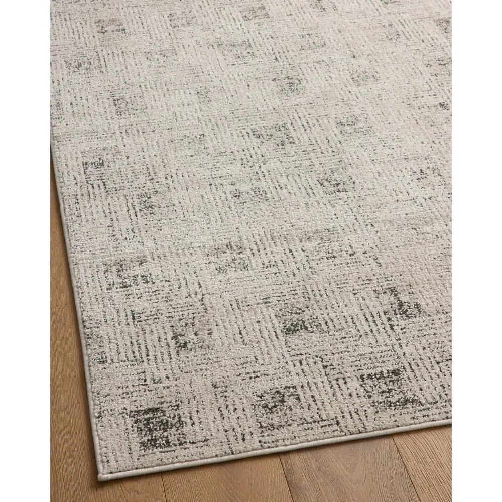Ysandre Patterned Runner Rug - Grey, Polyester