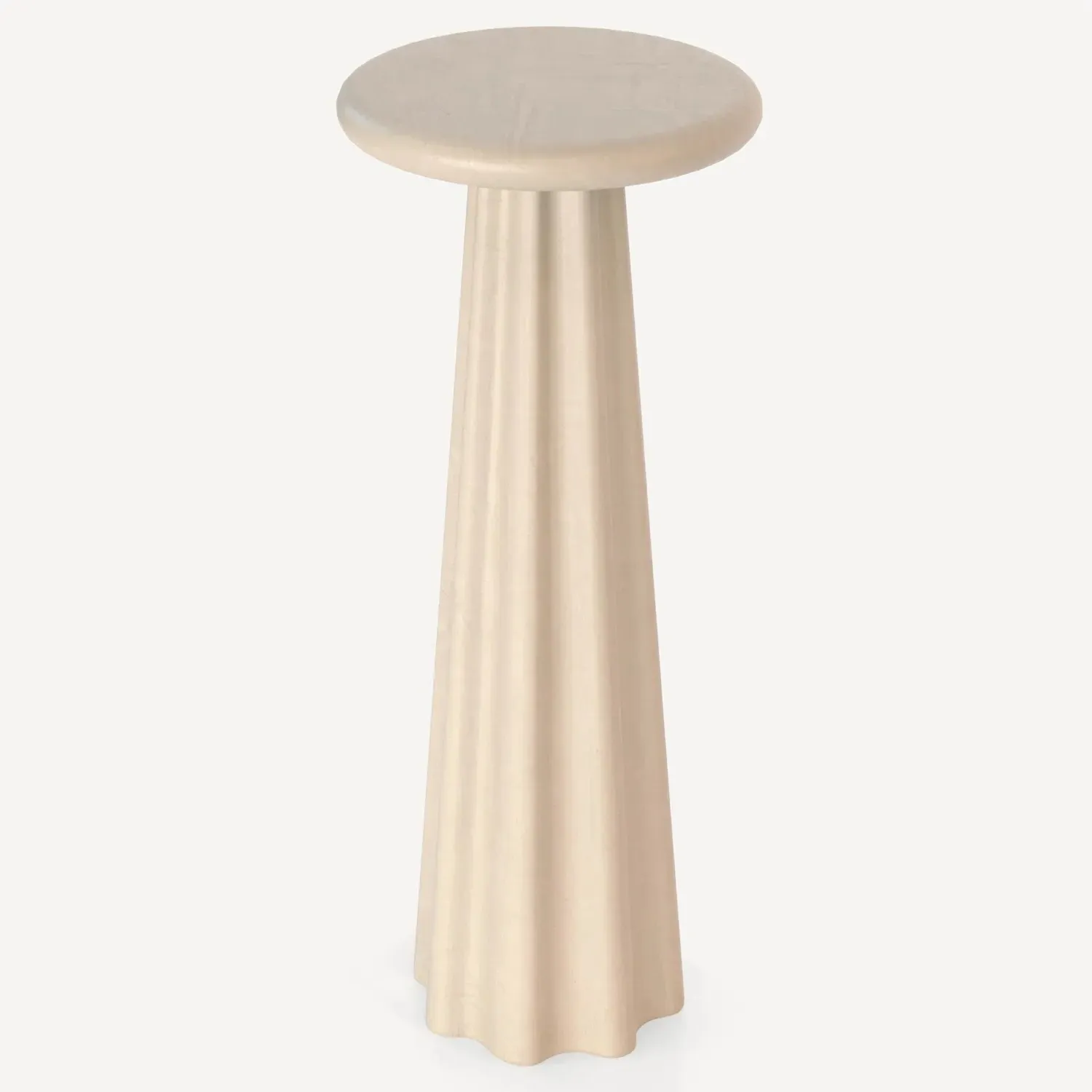 Ysella Round Pedestal Outdoor Drink Table - Beige, Concrete