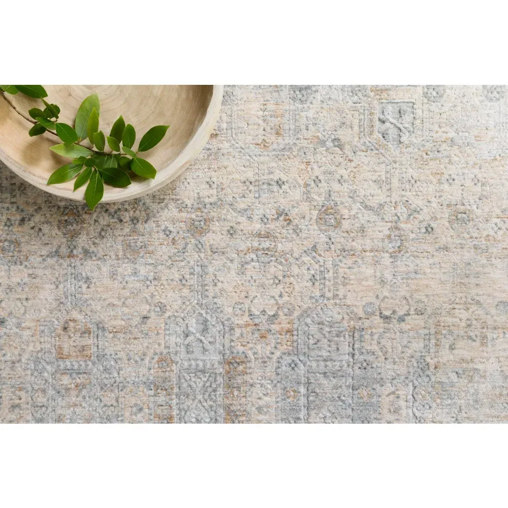 Yskaela Patterned Rug - Blue, Polyester