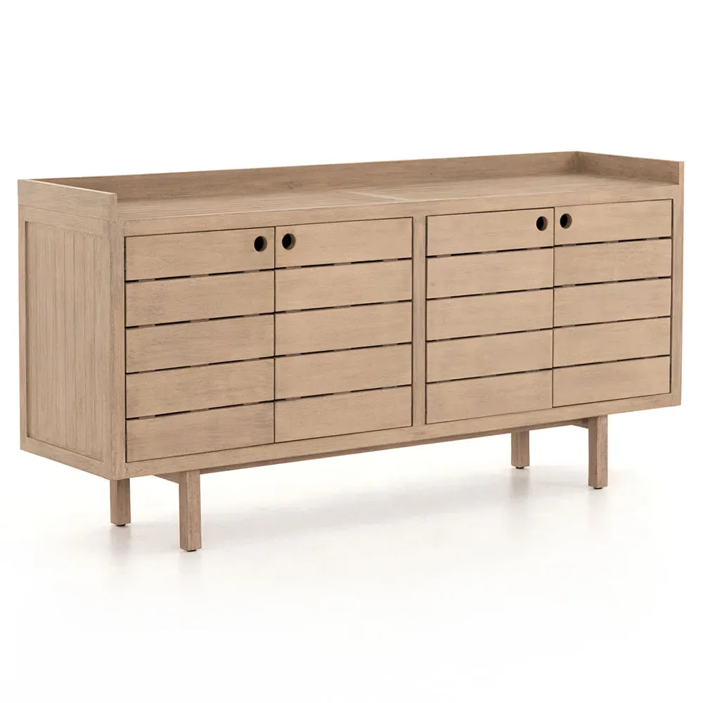 Yulla 4 Door Outdoor Sideboard - Brown, Teak Wood