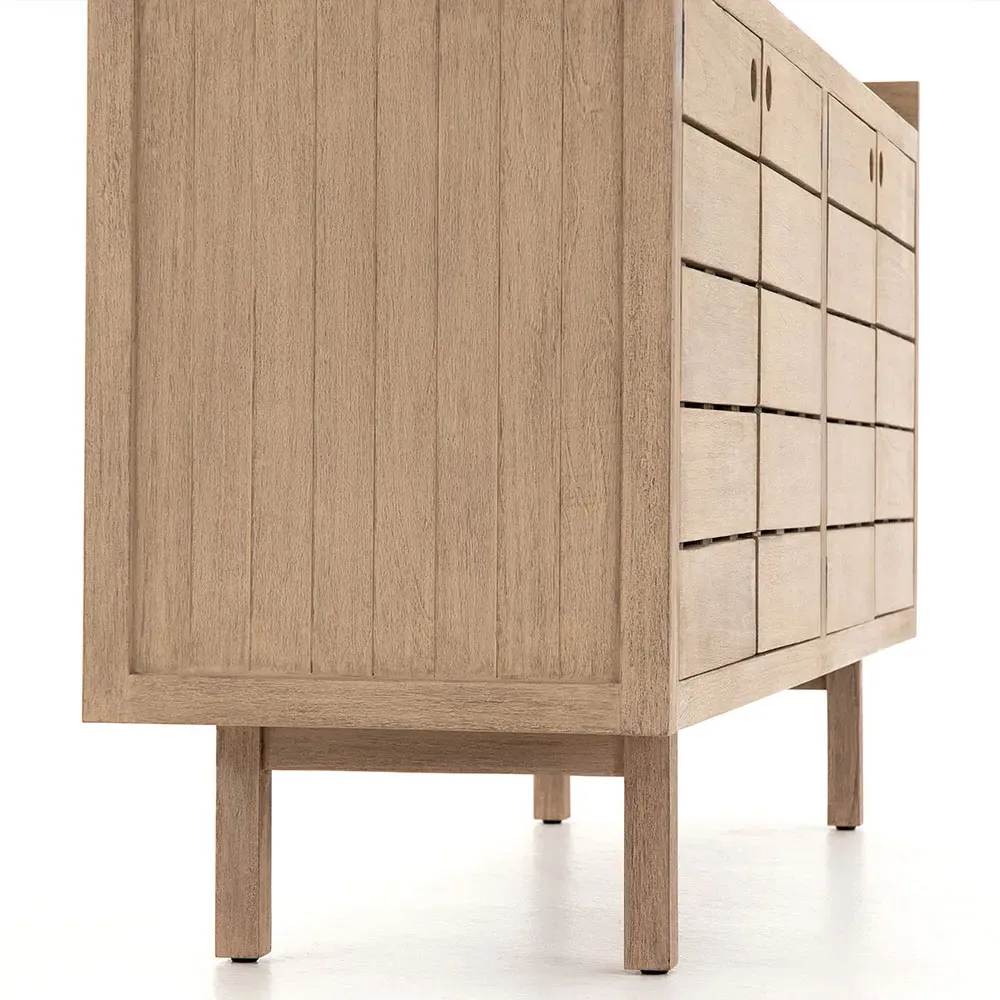 Yulla 4 Door Outdoor Sideboard - Brown, Teak Wood
