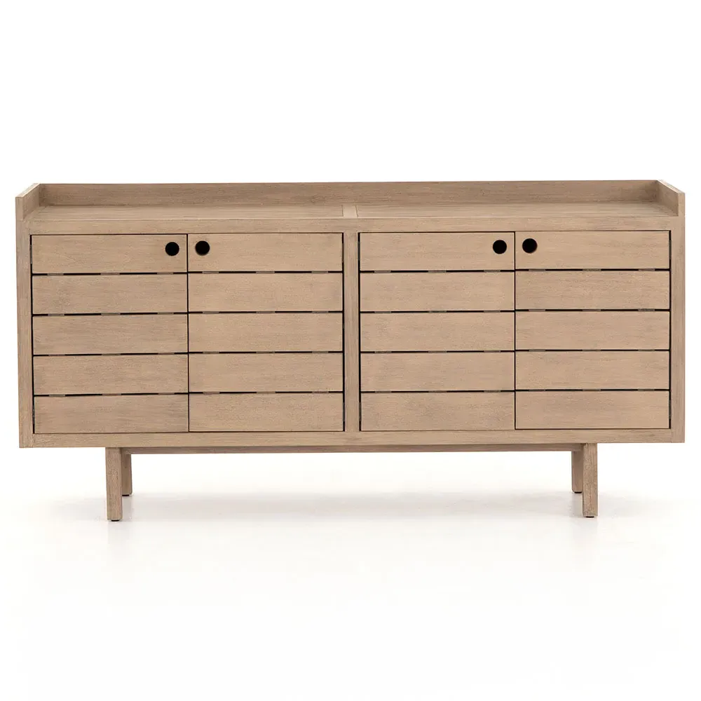 Yulla 4 Door Outdoor Sideboard - Brown, Teak Wood image