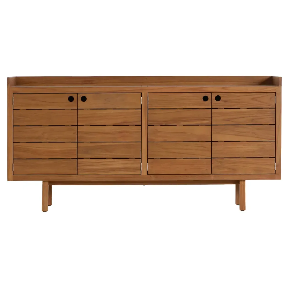 Yulla 4 Door Outdoor Sideboard - Natural, Teak Wood