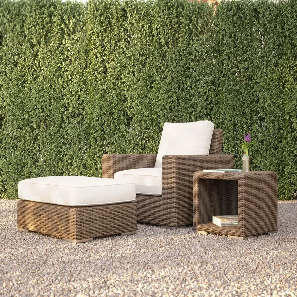 Yuna Outdoor Club Arm Chair - Brown, Wicker