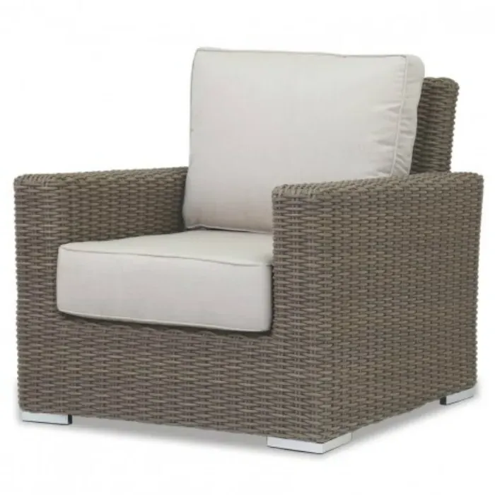Yuna Outdoor Club Arm Chair - Brown, Wicker image