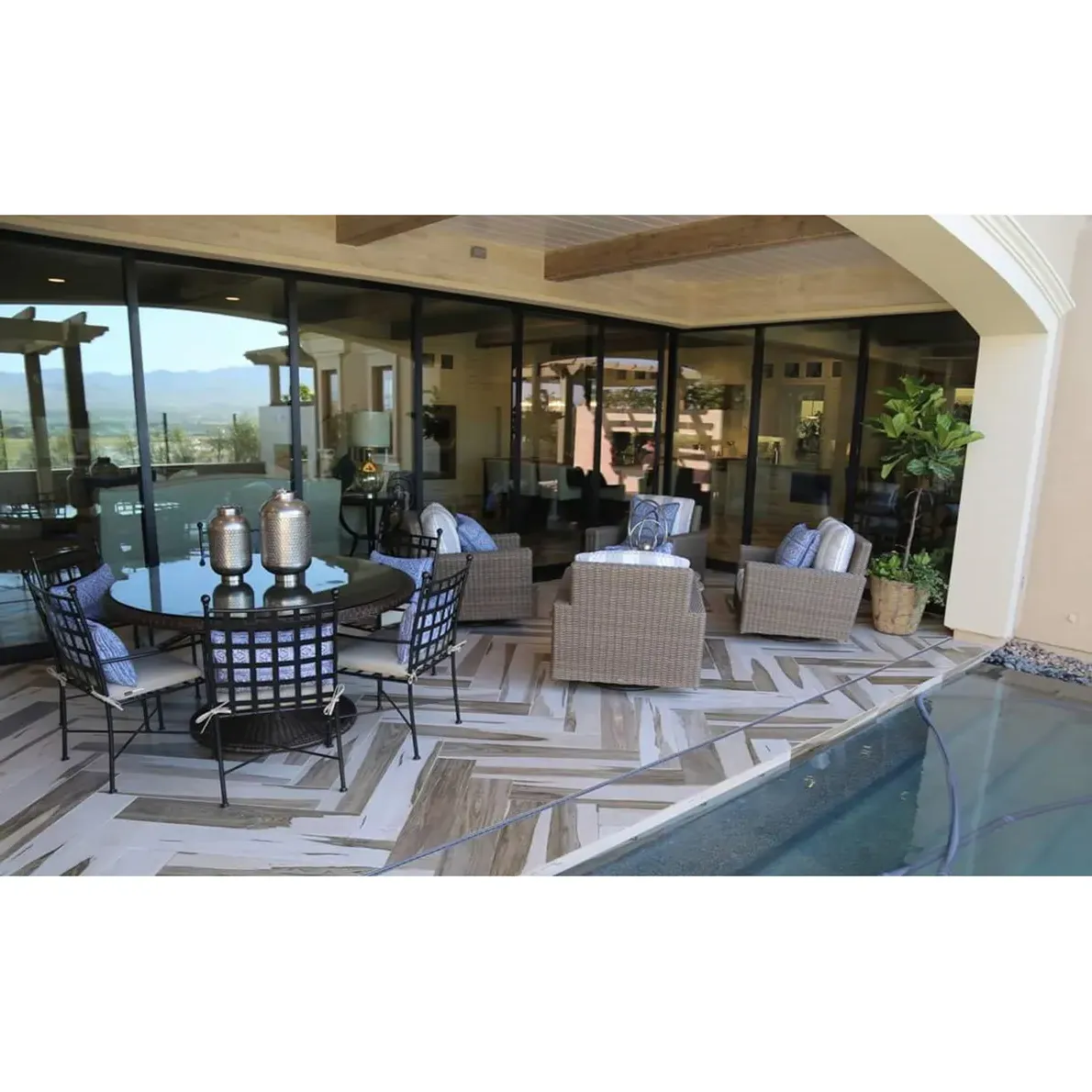 Yuna Outdoor Swivel Rocker Chair - Brown, Wicker