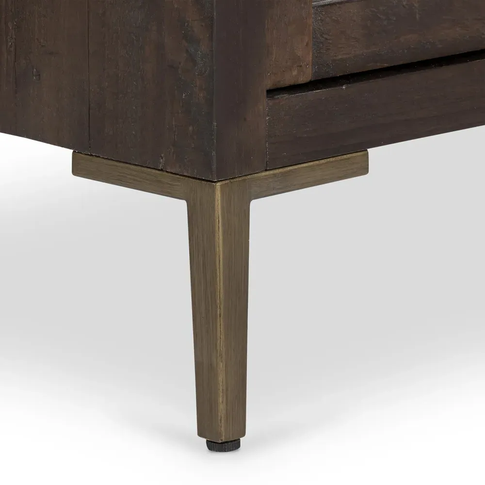 Yvette Glass Display Case - Dark Brown, Reclaimed Pine