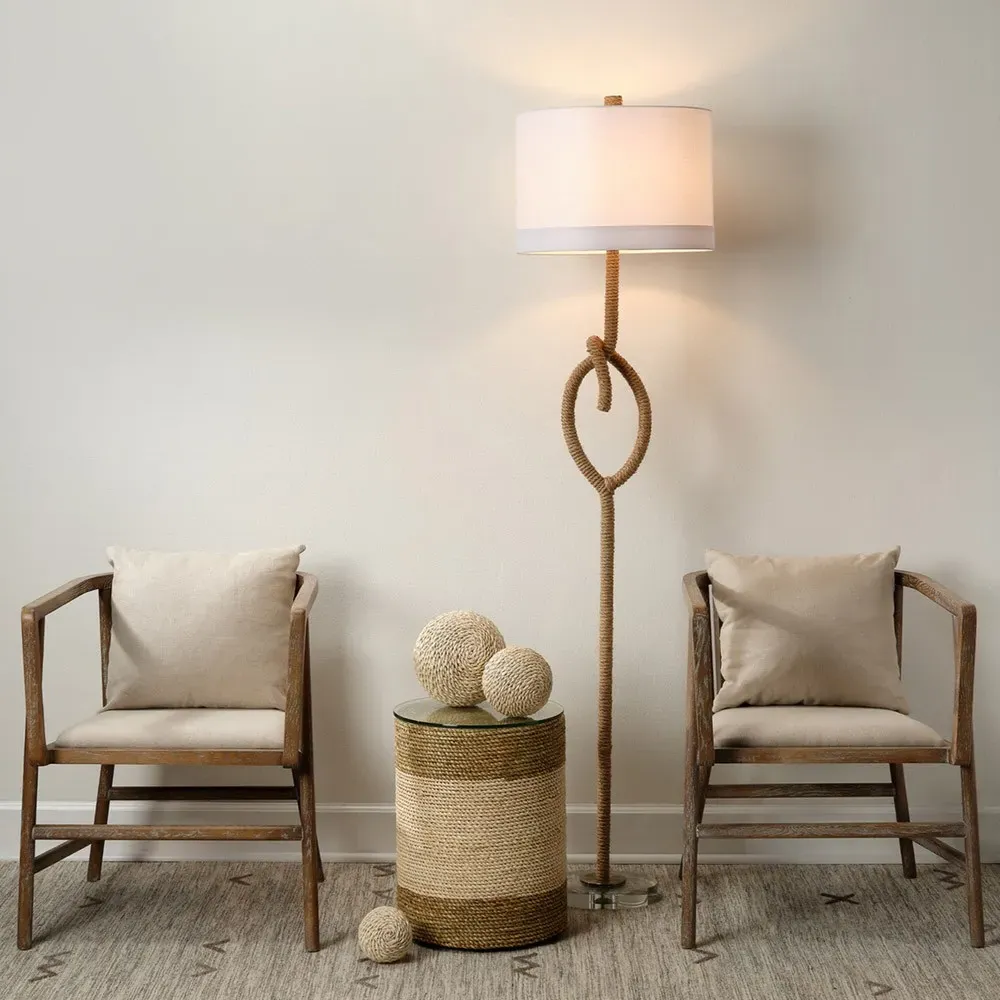 Yvonne Rope Knot Floor Lamp - Brown