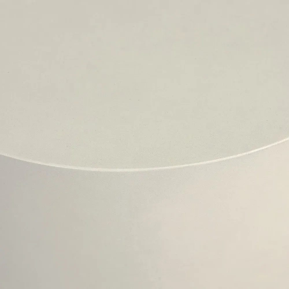 Yvonne Round Drum End Table - White, Concrete