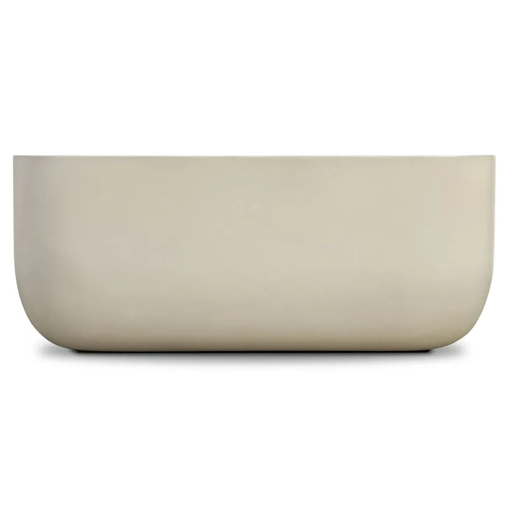 Yvonne Square Coffee Table - White, Concrete