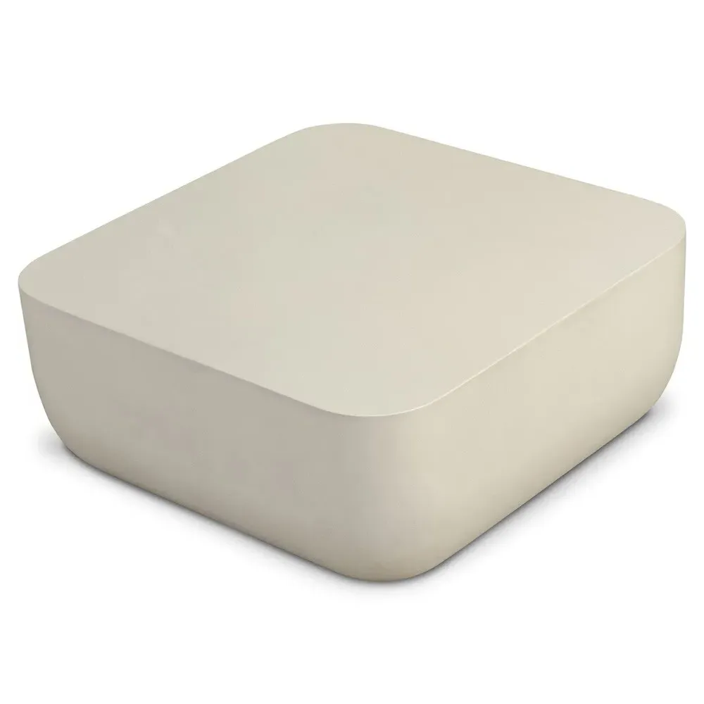 Yvonne Square Coffee Table - White, Concrete