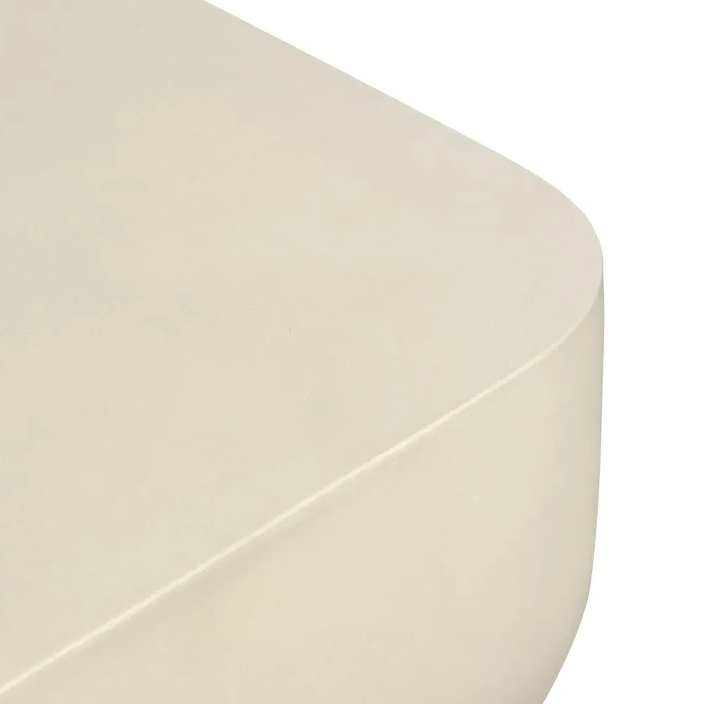 Yvonne Square Coffee Table - White, Concrete