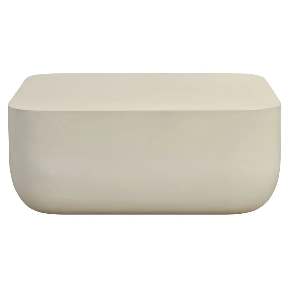 Yvonne Square Coffee Table - White, Concrete