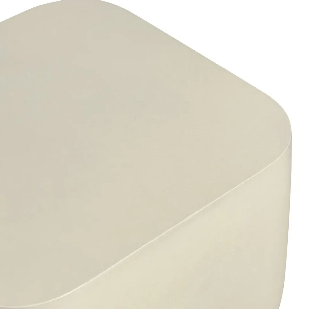 Yvonne Square End Table - White, Concrete