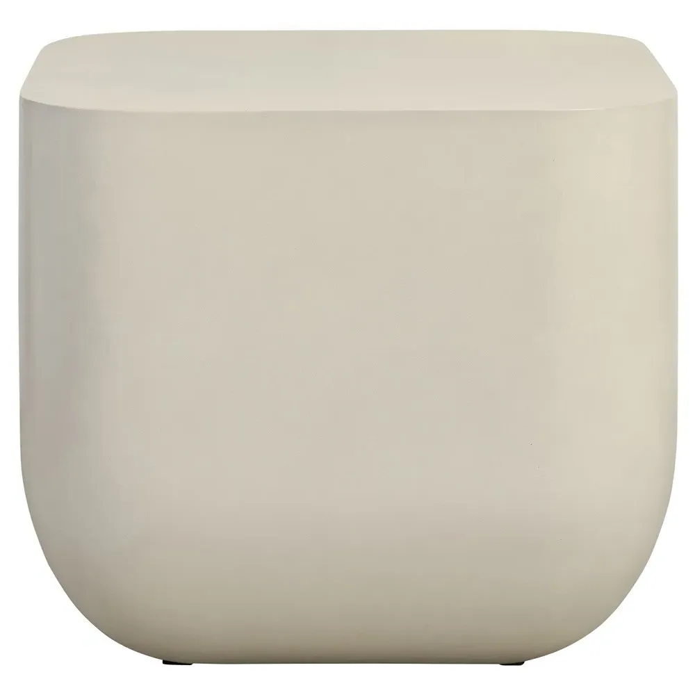 Yvonne Square End Table - White, Concrete image