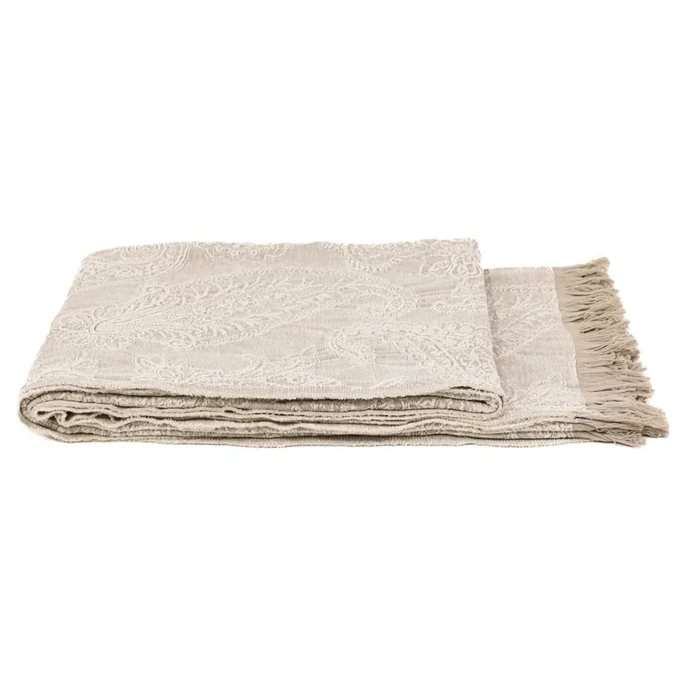 Yvonne Woven Throw Blanket - Beige, Cotton image