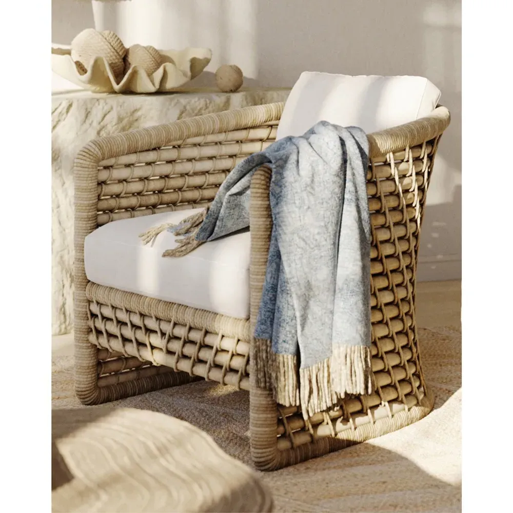 Yvonne Woven Throw Blanket - Blue, Cotton