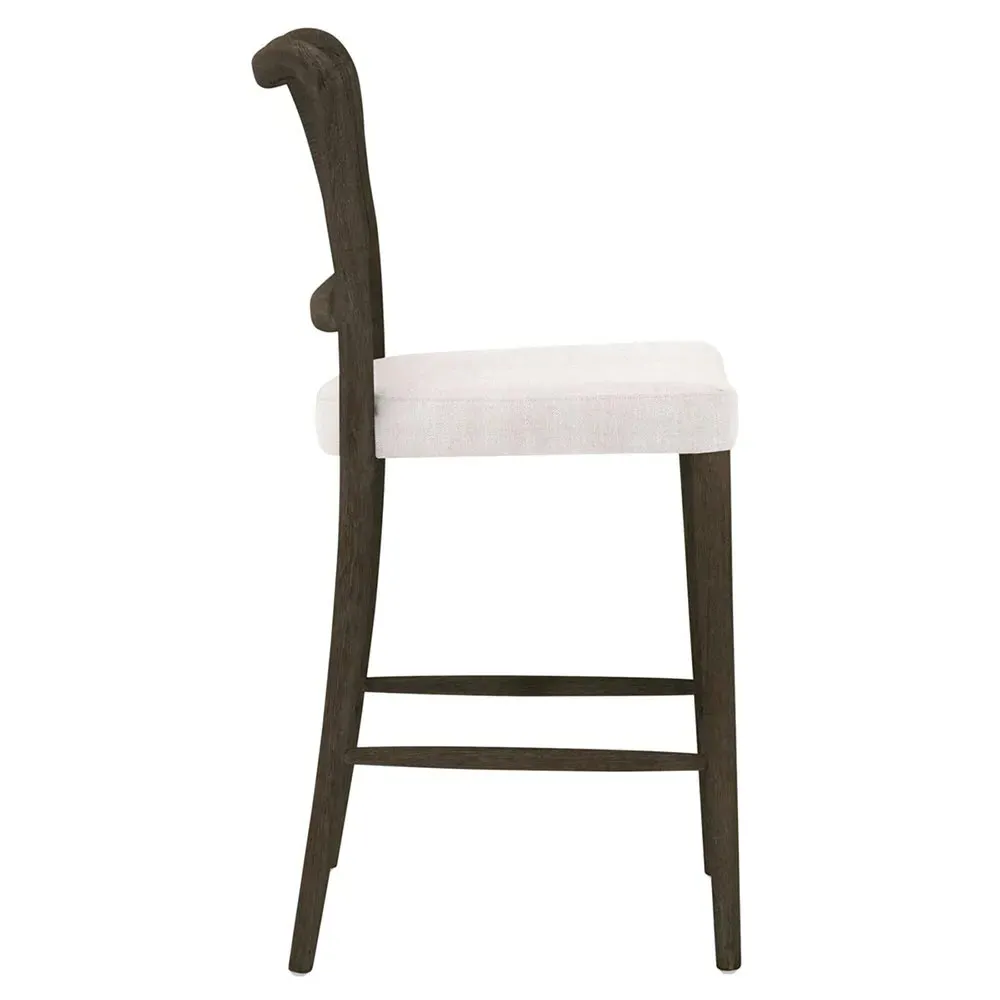 Zachary Cane Back Counter Stool - Dark Brown, Oak