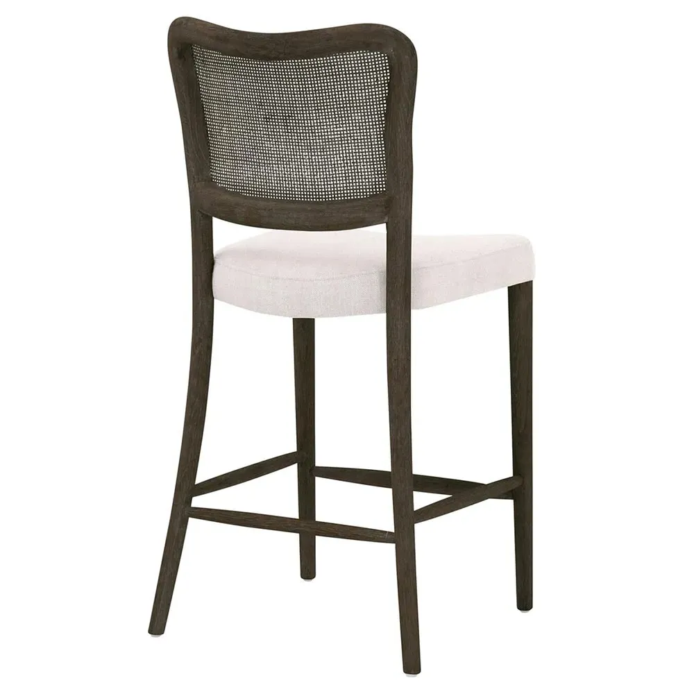 Zachary Cane Back Counter Stool - Dark Brown, Oak