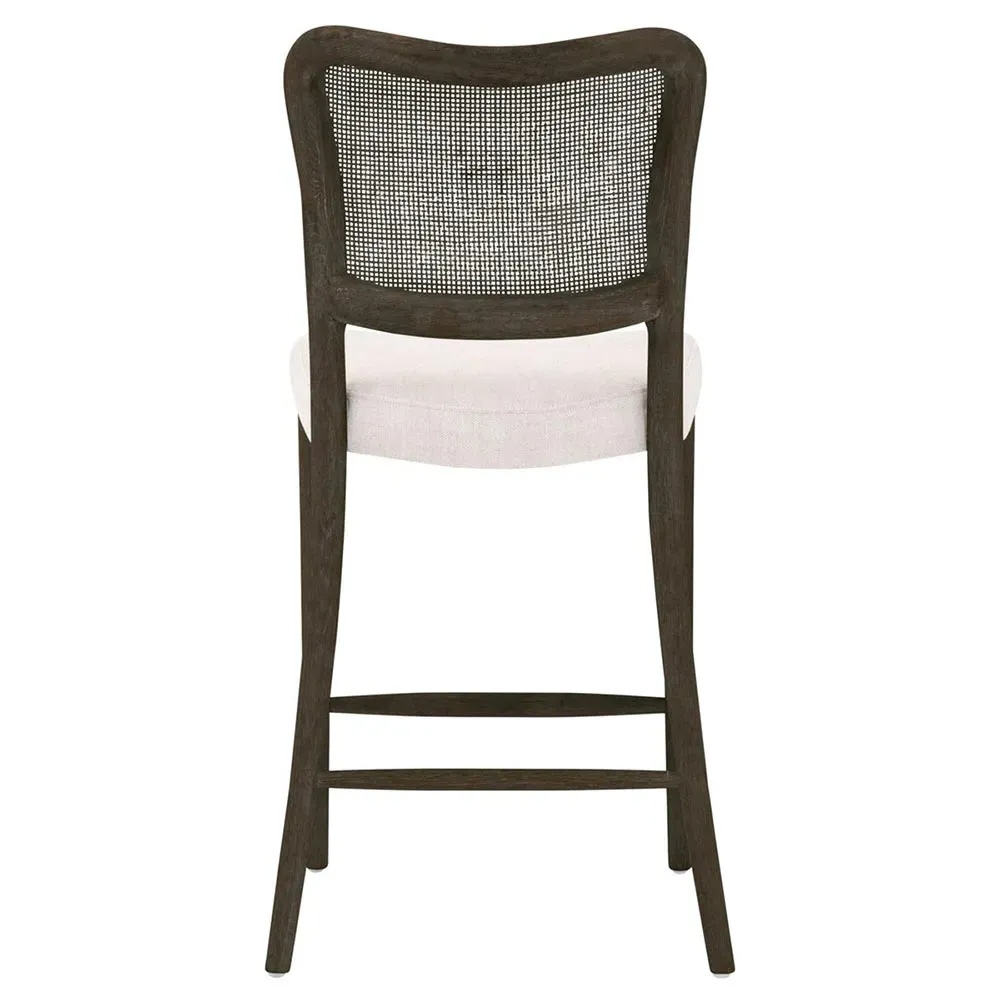Zachary Cane Back Counter Stool - Dark Brown, Oak