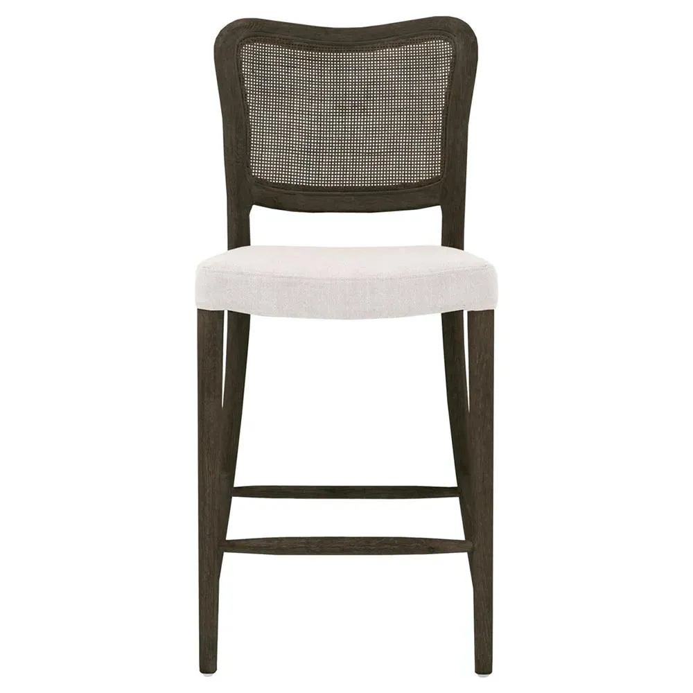 Zachary Cane Back Counter Stool - Dark Brown, Oak image