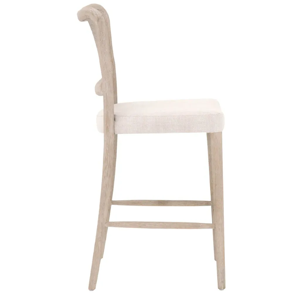 Zachary Cane Back Counter Stool - Natural Grey, Oak