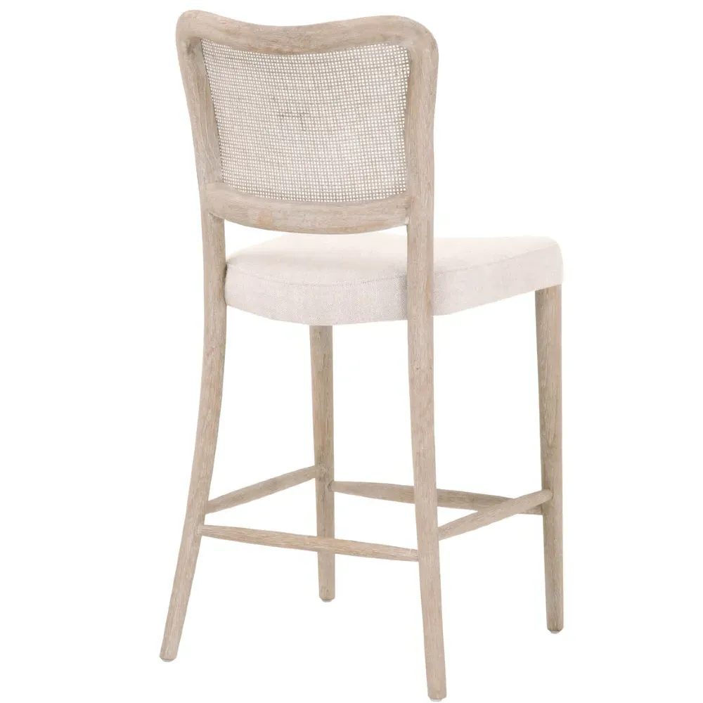 Zachary Cane Back Counter Stool - Natural Grey, Oak