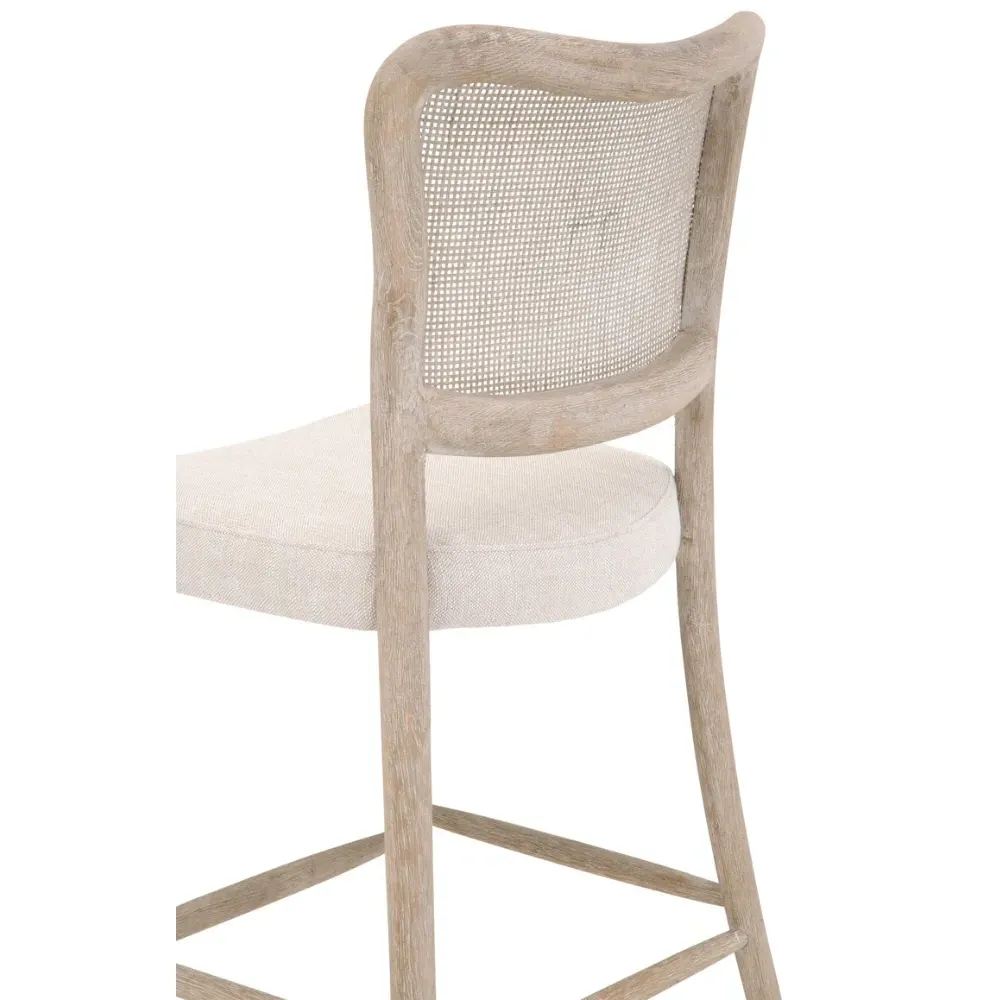 Zachary Cane Back Counter Stool - Natural Grey, Oak