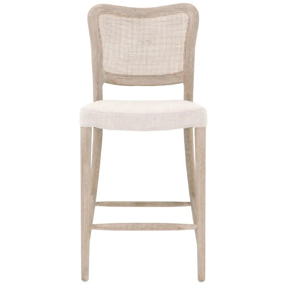 Zachary Cane Back Counter Stool - Natural Grey, Oak