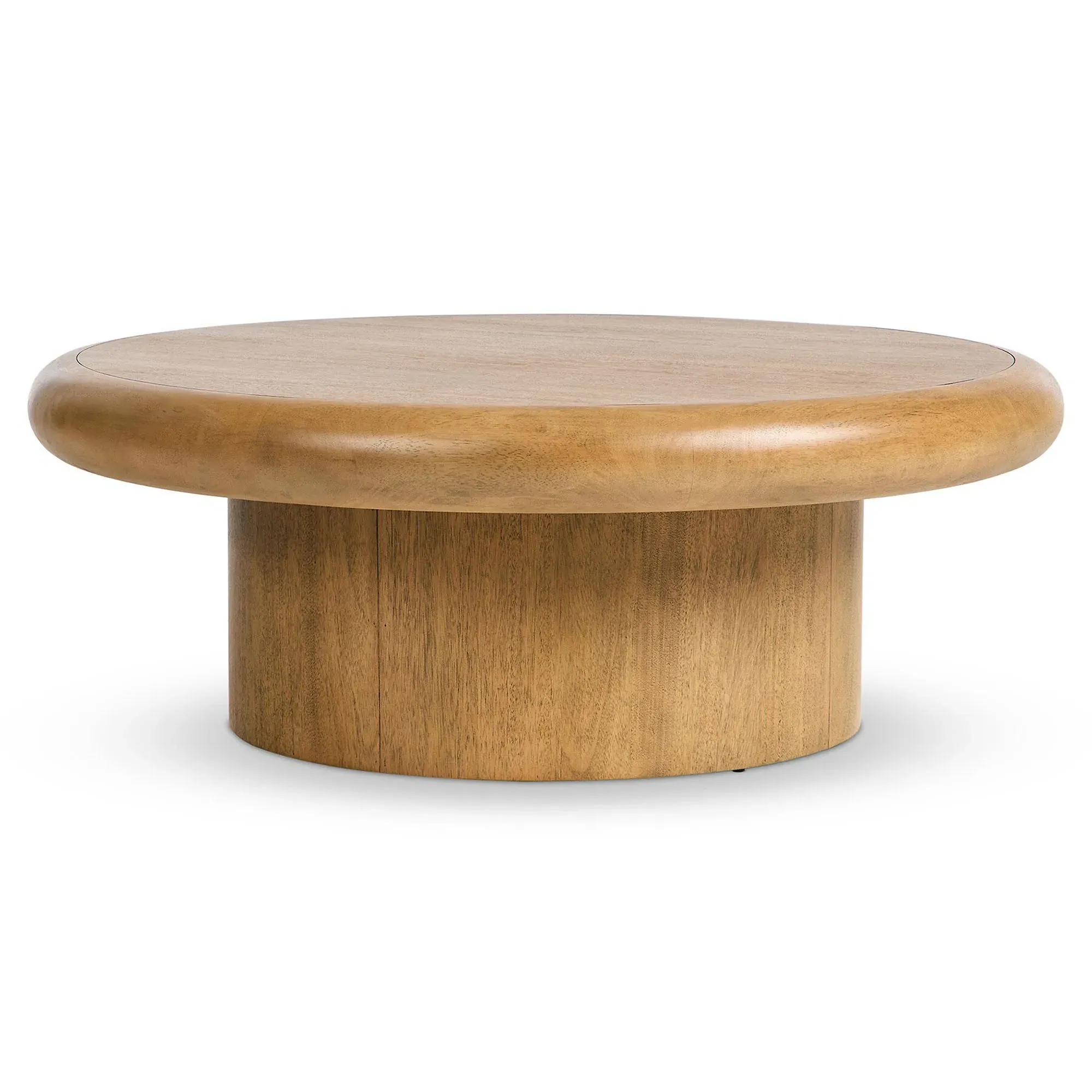Zachry Round Coffee Table - Brown, Solid Wood