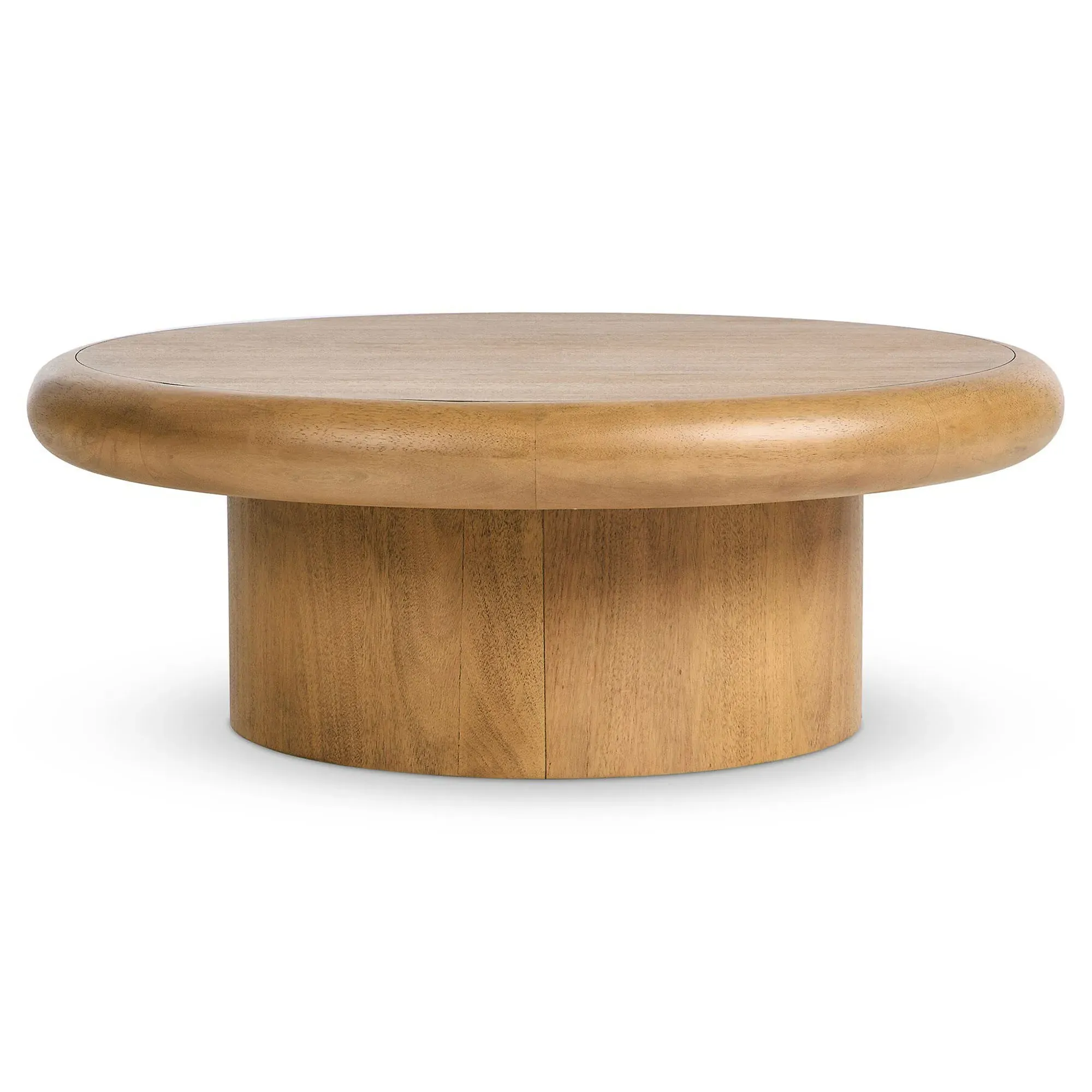 Zachry Round Coffee Table - Brown, Solid Wood