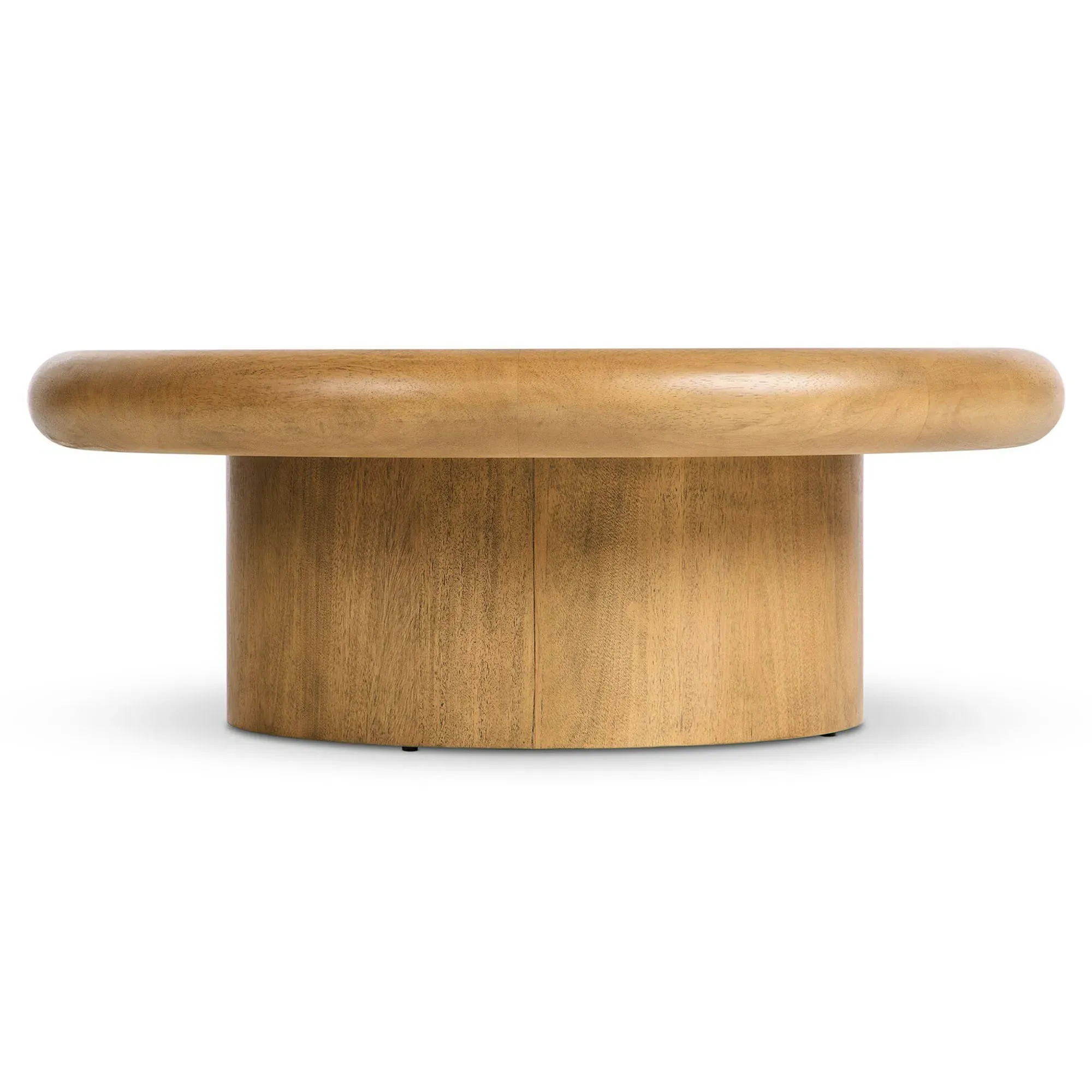 Zachry Round Coffee Table - Brown, Solid Wood