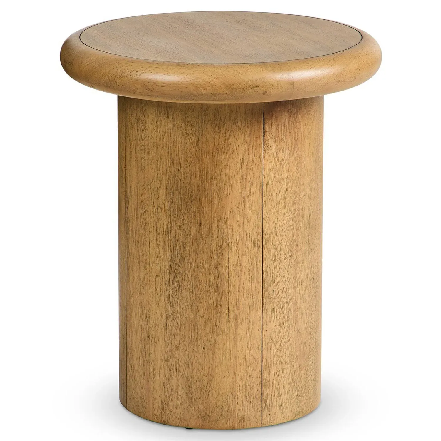 Zachry Round Pedestal End Table - Brown, Solid Wood