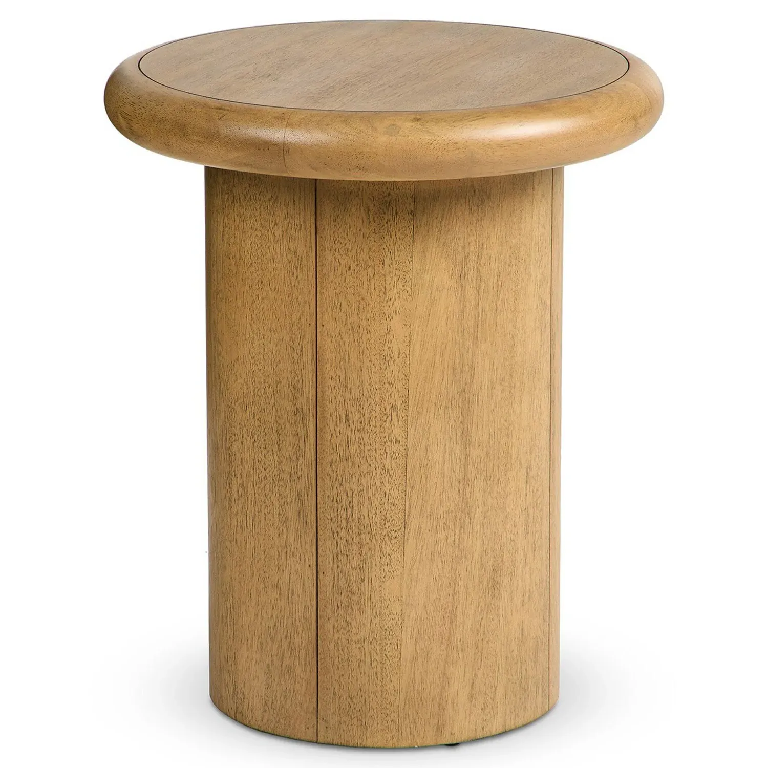 Zachry Round Pedestal End Table - Brown, Solid Wood
