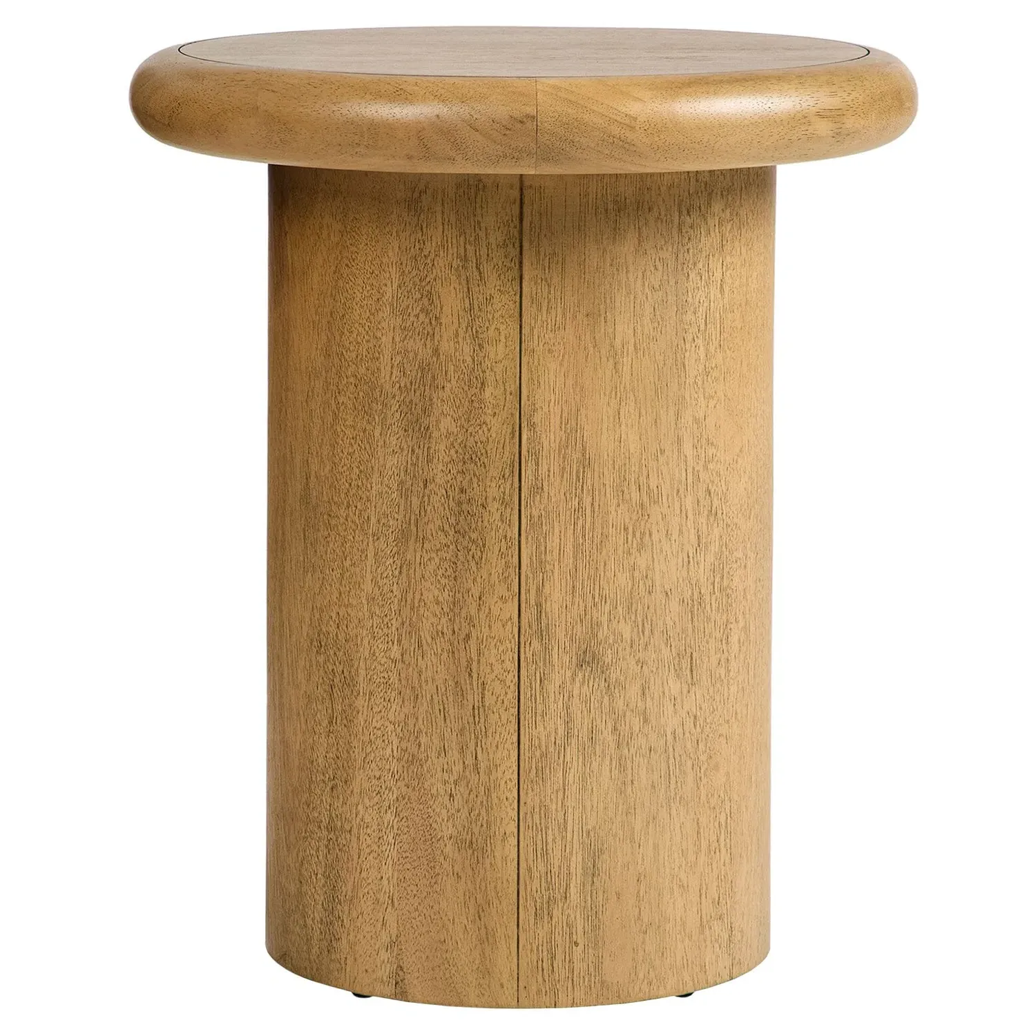 Zachry Round Pedestal End Table - Brown, Solid Wood image