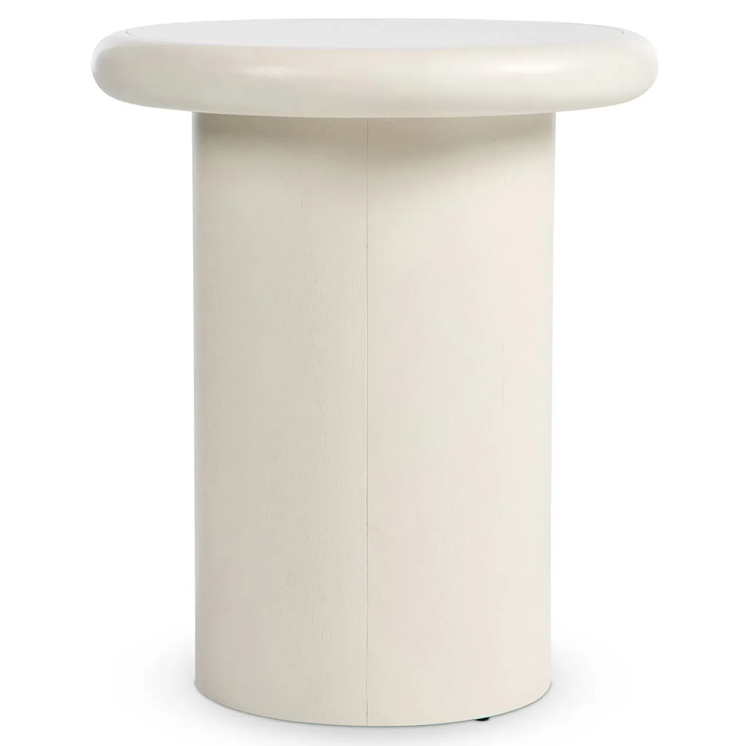 Zachry Round Pedestal End Table - White, Solid Wood