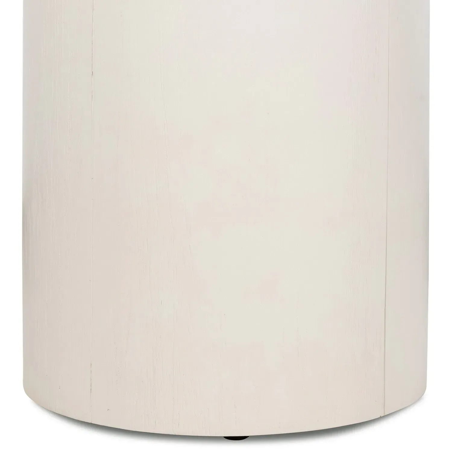 Zachry Round Pedestal End Table - White, Solid Wood