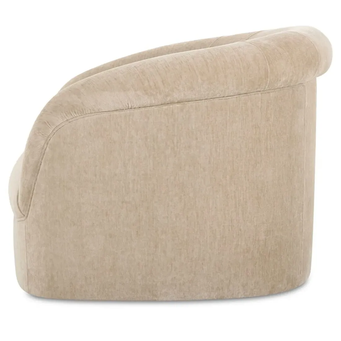 Zack Barrel Arm Chair - Beige, Velvet